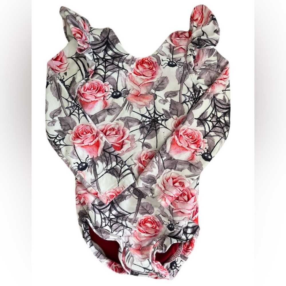 🇨🇦 Precious Treasurea Charming Floral and Spider Web Kids Bodysuit
